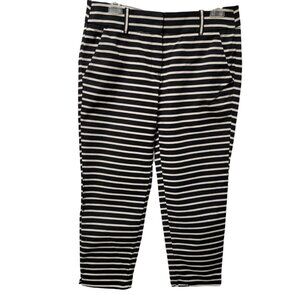 Ann Taylor LOFT Pants Marisa Fit Riviera Striped Cropped Sz 8 Career Office